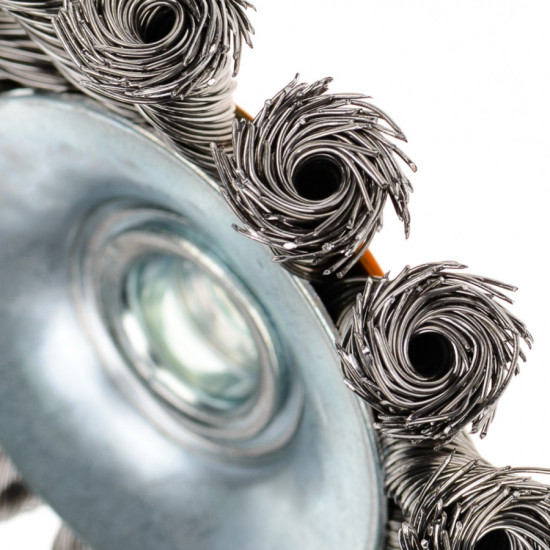 Щітка конусна 115 мм, для УШМ, М14, кручений дріт Polax (54-165)