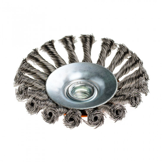 Щітка конусна 115 мм, для УШМ, М14, кручений дріт Polax (54-165)