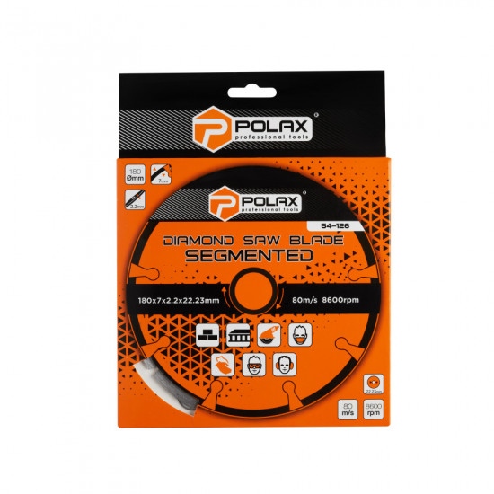 Диск алмазний сегментований Polax 180x7x2.4x22.23, 25% (54-126)