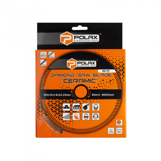 Диск отрезной алмазный Ceramic Polax 180x1.8x22.23 мм (54-111)
