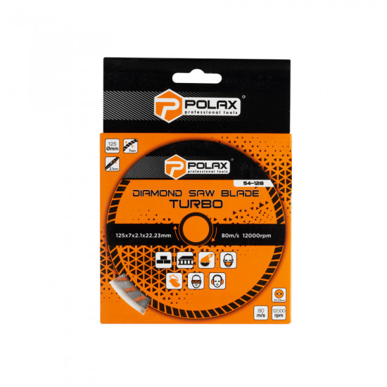 Диск алмазний турбо Polax 125x7x2.6x22.23, 25% (54-128)