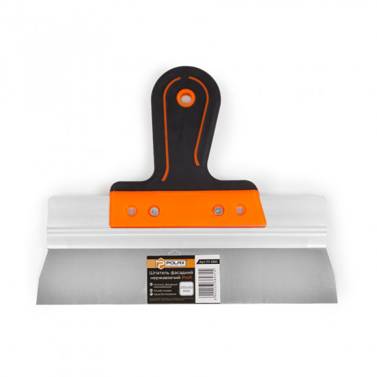 Шпатель фасадний Polax 250 x 50 мм з нержавіючим покриттям, двокомпонентна ручка PROFI (111-080)