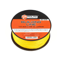Шнур муляра Polax для будівельних робіт 1,5 мм х 50 м, жовтий (30-005)