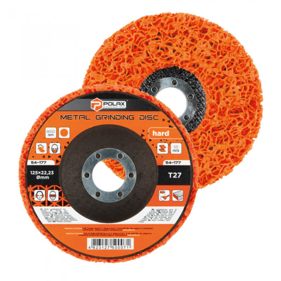 Зачисний круг нетканий Polax 125 х 22,23 мм жорсткий (54-177)