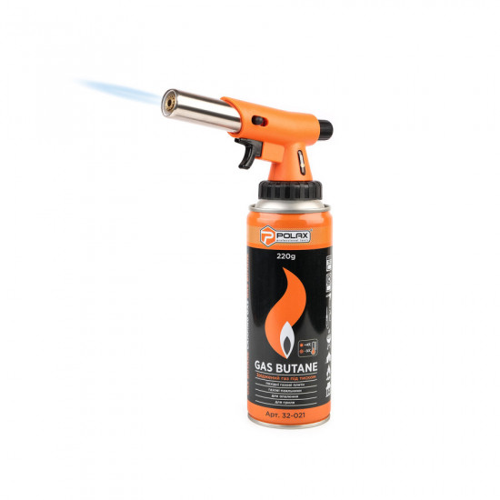 Газовий пальник з перемикачем режимів горіння, керамічним покриттям сопла та п\'єзопідпалом Polax 1,3 kW, 1300 °C, 360 ° (32-036)