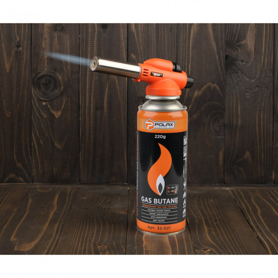 Газовий пальник з п\'єзопідпалом, керамічним соплом та кутом нахилу 360° Polax 1,3 kW, 1300 °C (32-032)