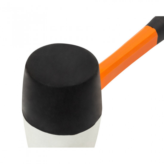 Киянка гумова чорно-біла Polax, ручка з фібергласу, 230 г (39-007) Киянка гумова чорно-біла Polax, ручка з фібергласу, 230 г (39-007)