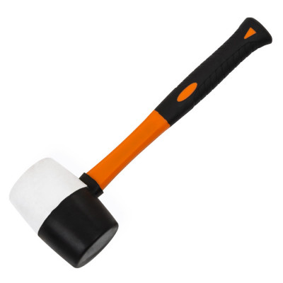 Киянка гумова чорно-біла Polax, ручка з фібергласу, 450 г(39-008)