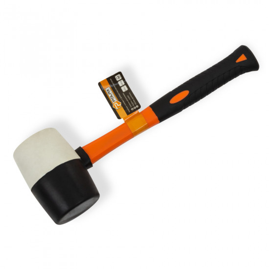 Киянка гумова чорно-біла Polax, ручка з фібергласу, 450 г(39-008) Киянка гумова чорно-біла Polax, ручка з фібергласу, 450 г(39-008)