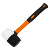 Киянка гумова чорно-біла Polax, ручка з фібергласу, 680 г (39-009) Киянка гумова чорно-біла Polax, ручка з фібергласу, 680 г (39-009)