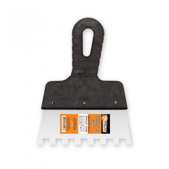 Шпатель Polax із нержавіючої сталі для плитки 150 мм, зуб 10 х 10 мм (111-088)