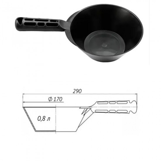 Ківш штукатурний Polax будівельний, пластиковий 0,8 л (100-426)