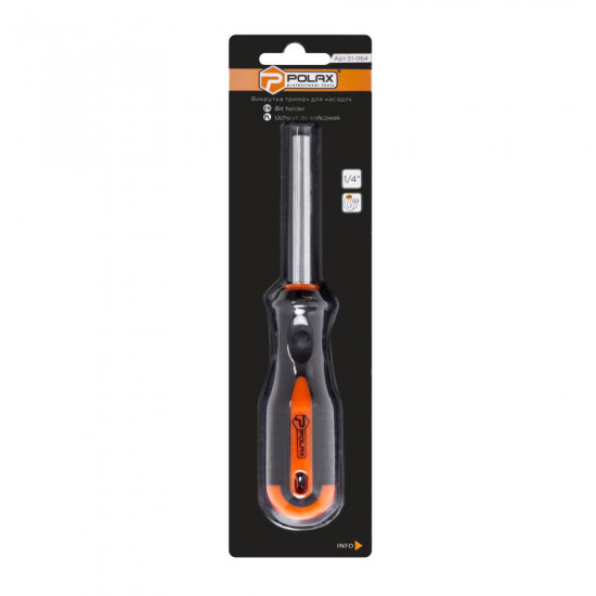 Викрутка Polax з магнітним утримувачем для біт 1/4" (51-064)