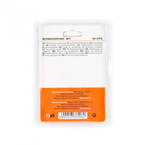 Біта сталева Polax 50 мм SL6 1/4" ,10 шт (51-079)
