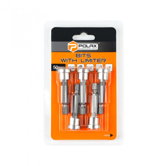 Біта сталева Polax з обмежувачем PH2*50 мм 1/4" 5 шт (51-089)