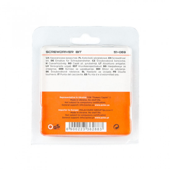 Біта сталева Polax 25 мм SL5 1/4" ,10 шт (51-069)