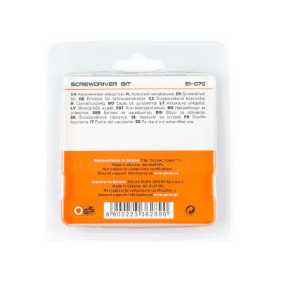 Біта сталева Polax 25 мм SL6 1/4" ,10 шт (51-070)