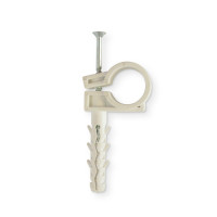 Обойма для труб і кабелю Polax D18-20 з ударним шурупом 50 шт. (37-074)