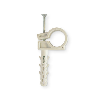 Обойма для труб і кабелю Polax D18-20 з ударним шурупом 50 шт. (37-074)