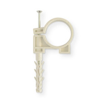 Обойма для труб і кабелю Polax D40 з ударним шурупом 25 шт. (37-078)