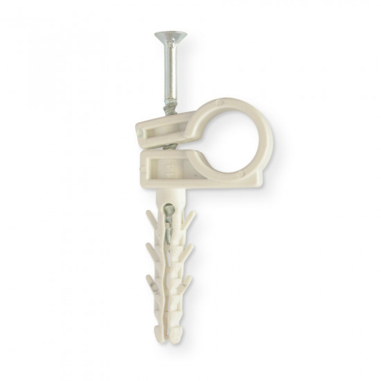 Обойма для труб і кабелю Polax D13-14 з ударним шурупом 50 шт. (37-072)