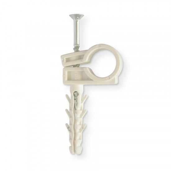 Обойма для труб і кабелю Polax D13-14 з ударним шурупом 50 шт. (37-072)