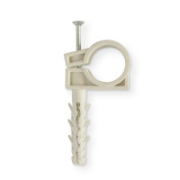 Обойма для труб и кабеля Polax D20-22 с ударным шурупом 50 шт. (37-075)