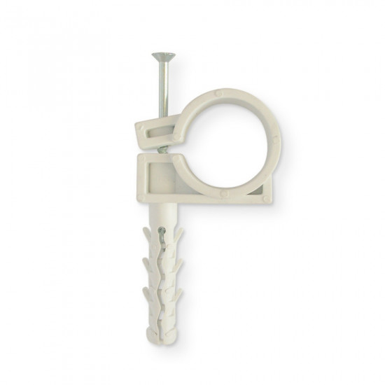 Обойма для труб і кабелю Polax D25-27 з ударним шурупом 25 шт. (37-076)