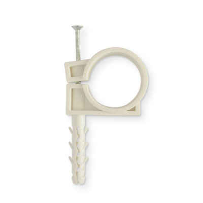 Обойма для труб і кабелю Polax D32-34 з ударним шурупом 25 шт. (37-077)