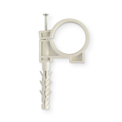 Обойма для труб і кабелю Polax D50 з ударним шурупом 25 шт. (37-079)