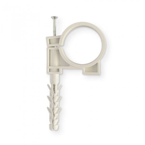 Обойма для труб і кабелю Polax D50 з ударним шурупом 25 шт. (37-079)