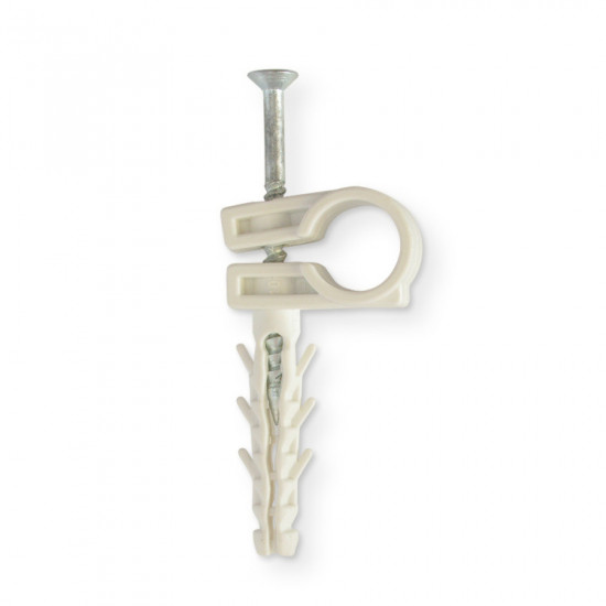 Обойма для труб і кабелю Polax D10-12 з ударним шурупом 50 шт. (37-071)