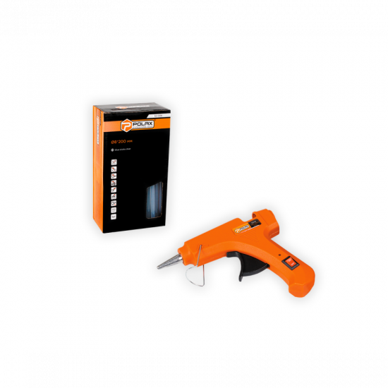 Клейовий набір Polax з пістолетом 8 мм 20W і 1 кг прозорих стрижнів (322-02)