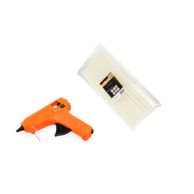 Клейовий набір Polax з пістолетом 11,2 мм 40W і 1 кг прозорих стрижнів (322-08)