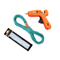 Набір Polax клейовий пістолет 60-100W, стрижні 6 шт, поліпропіленовий шнур 20м (337-006)