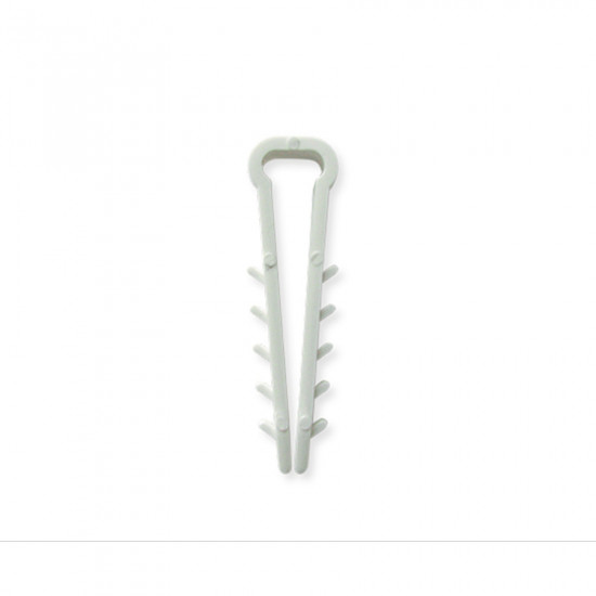 Дюбель-ялинка (затискач) для плоского кабелю Polax 6 х 3 мм білий (37-057)