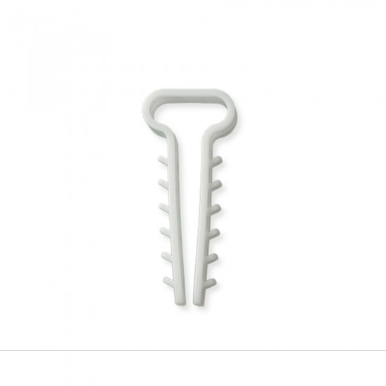 Дюбель-ялинка (затискач) для плоского кабелю Polax 14 х 5 мм білий (37-061)