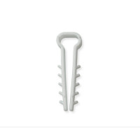 Дюбель-ялинка (затискач) для плоского кабелю Polax 10 х 5 мм білий (37-059)