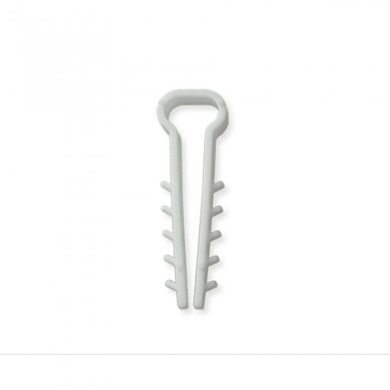 Дюбель-ялинка (затискач) для плоского кабелю Polax 10 х 5 мм білий (37-059)