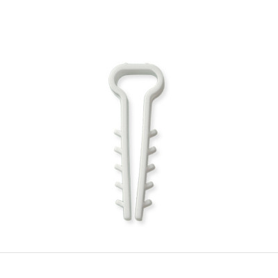 Дюбель-ялинка (затискач) для плоского кабелю Polax 12 х 5 мм білий (37-060)