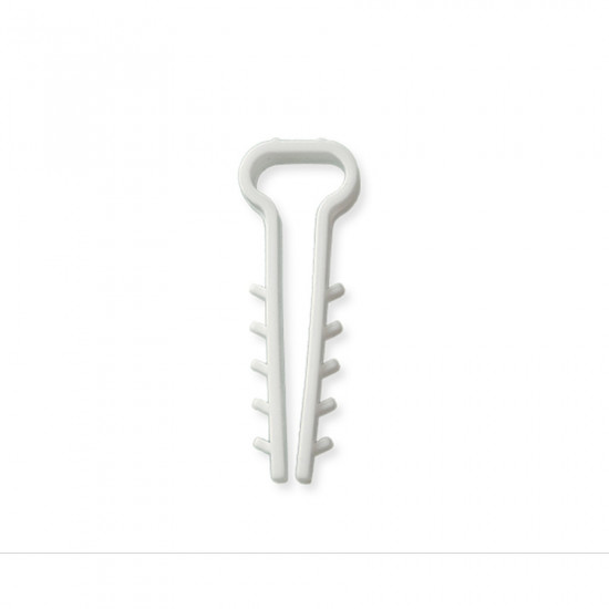 Дюбель-ялинка (затискач) для плоского кабелю Polax 12 х 5 мм білий (37-060)