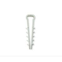 Дюбель-ялинка (затискач) для плоского кабелю Polax 8 х 4 мм белый (37-058)