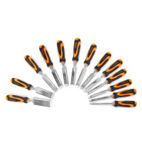 Набір ударних стамесок 12 шт фібергласова ручка Polax 6-38 мм (335-28)