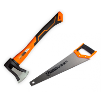 Набор Polax топор-колун 1 кг и ножовка по дереву 450 мм (335-20) Набор Polax топор-колун 1 кг и ножовка по дереву 450 мм (335-20)