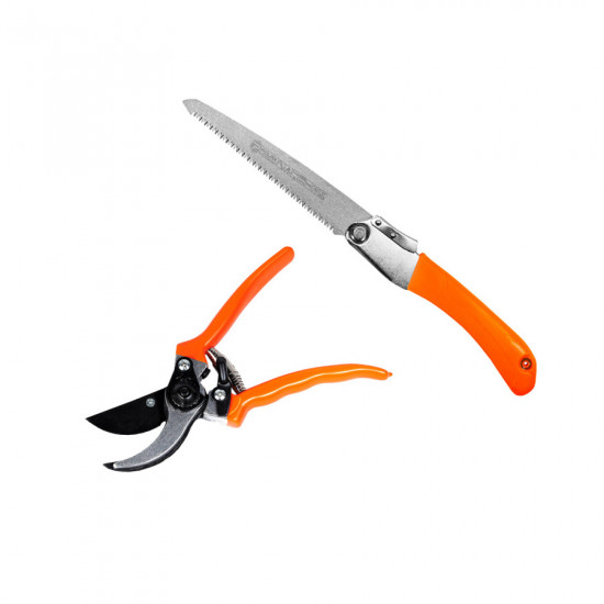 Набір садових інструментів Polax секатор ресорний і ножівка (770-08)