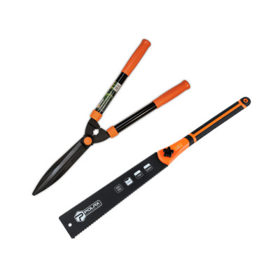 Набір садових інструментів Polax ножиці для стрижки кущів і ножівка по дереву (770-15) Набір садових інструментів Polax ножиці для стрижки кущів і ножівка по дереву (770-15)