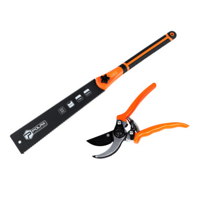 Набір садових інструментів Polax секатор ресорний 215 мм і ножівка по дереву двостороння (770-16) Набір садових інструментів Polax секатор ресорний 215 мм і ножівка по дереву двостороння (770-16)