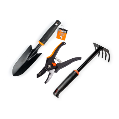 Набір садових інструментів Polax садова лопатка,граблі міні + секатор (770-29) Набір садових інструментів Polax садова лопатка,граблі міні + секатор (770-29)