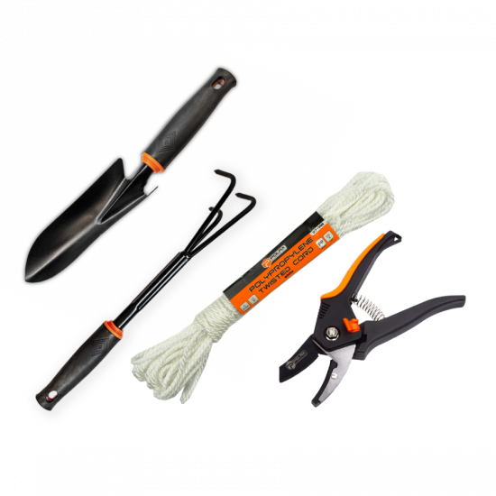 Набір Polax лопатка, культиватор міні, секатор 200мм, шнур поліпропіленовий (337-003\n\n\n\n)