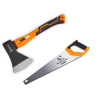 Набір Polax сокира 600 г і ножівка BARRACUDA 450 мм (335-19)